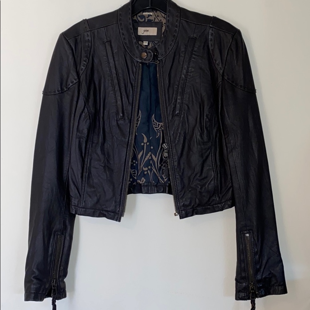 June cropped leather jacket